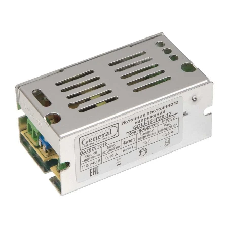 Драйвер светодиодный General GDLI-15-IP20-12
