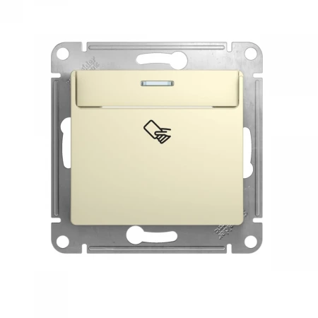 Выключатель одноклавишный карточный Systeme Electric Glossa 10A 250V бежевый GSL000269