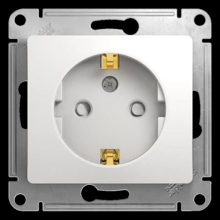 Розетка 2К+З Systeme Electric Glossa 16A 250V со шторками белая GSL000145
