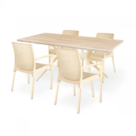 Обеденная группа Sheffilton SHT-DS164 дуб сонома светлый/бежевый/светлый орех 4844926001