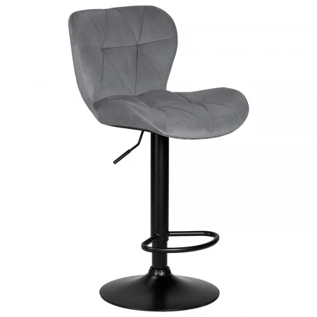 Стул барный DOBRIN BARNY BLACK (серый велюр (MJ9-75)) 5022_BlackBase-LM BARNY BLACK