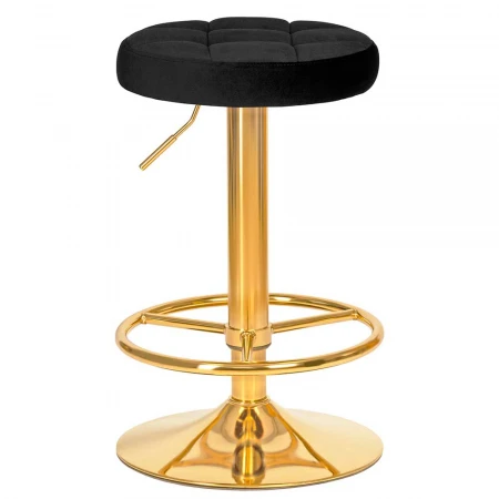 Табурет барный DOBRIN BRUNO GOLD (черный велюр (MJ9-101)) 5008_GoldBase-LM BRUNO GOLD