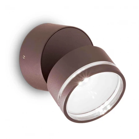 Уличный настенный светодиодный светильник Ideal Lux Omega AP Round Coffee 4000K